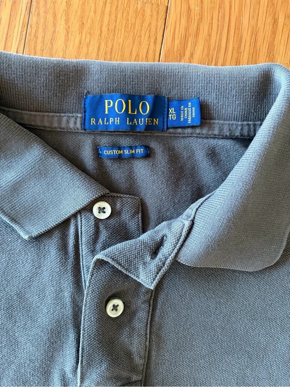 Ralph Lauren Men's Polo Shirt in Slate Blue-Grey slim fit
